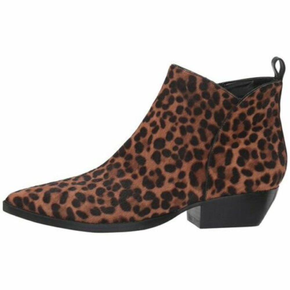NEW Marc Fisher LTD Obrraly Leopard Dyed Calf Hair Booties Upper $225